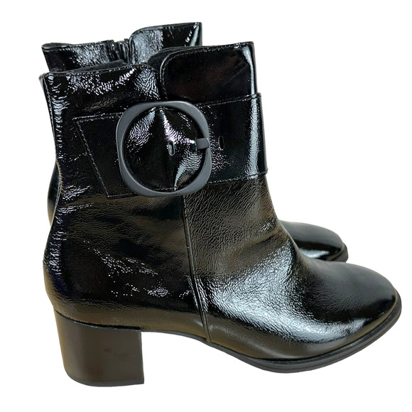 Paul Green NWOB Panache Waterproof Patent Leather Black Bootie Size 5.5 UK US 8 - Picture 1 of 9